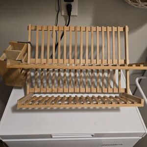 Bamboo Dish Drying Rack & Utensil Holder
